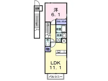 エルバフィオーレ(1LDK/2階)の間取り写真