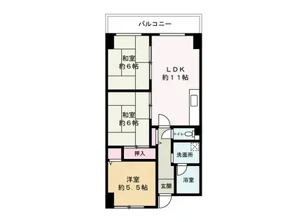 エスポワール仙寿(3LDK/1階)の間取り写真