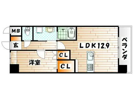 リオ・グランデ(1LDK/2階)の間取り写真