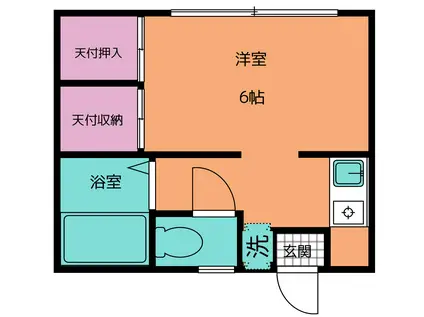 ハイツM(1K/2階)の間取り写真
