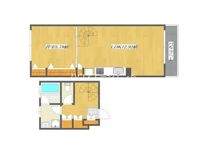 レヴァンテ(1LDK/3階)の間取り写真