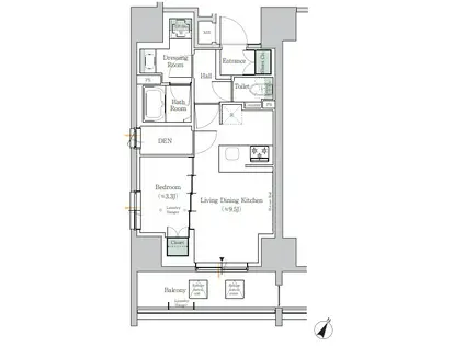 ONE ROOF RESIDENCE TAMACHI(1LDK/9階)の間取り写真