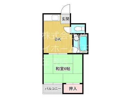 プレアール駒川II(1DK/5階)の間取り写真