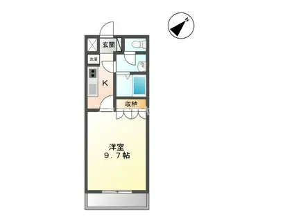 グリーンビューハイム(1K/1階)の間取り写真