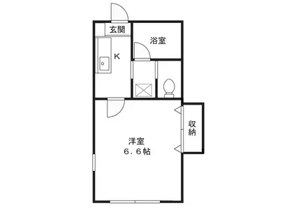 コーポフジエールIII(1K/1階)の間取り写真