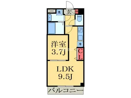 幕張 THE SUITE(1LDK/4階)の間取り写真