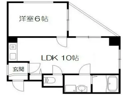 ハイグレード谷5(1LDK/2階)の間取り写真