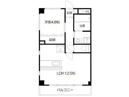 イーストコート55(1LDK/3階)の間取り写真