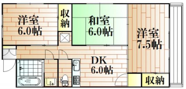 ピジョン兼基(3DK/3階)の間取り写真