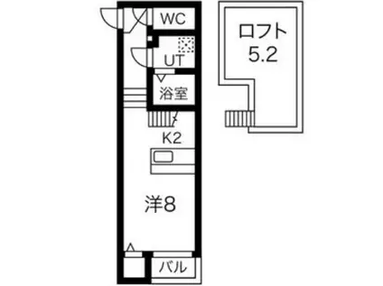 STYLE本陣(1K/2階)の間取り写真