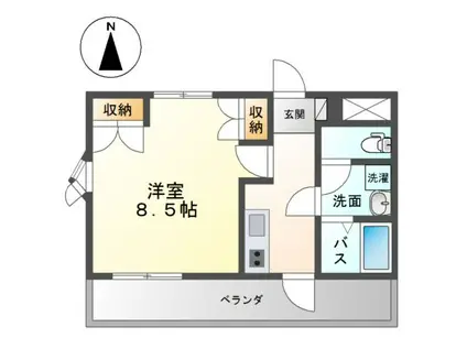 メルヴェール(1K/1階)の間取り写真