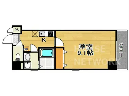 GLORIA丸太町(1K/2階)の間取り写真