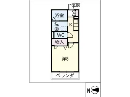 セピアコート N棟(1K/3階)の間取り写真