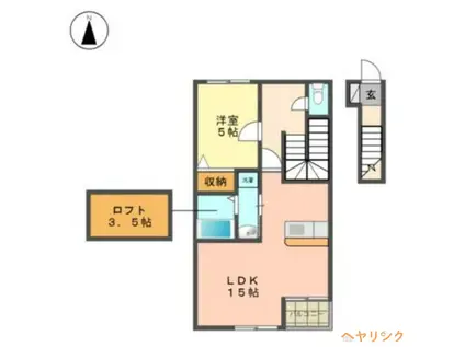 砂子の家 A棟(1LDK/2階)の間取り写真