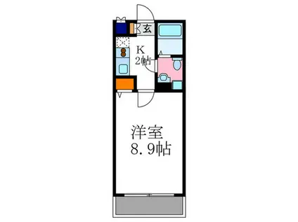 リバーサイド高野(1K/2階)の間取り写真