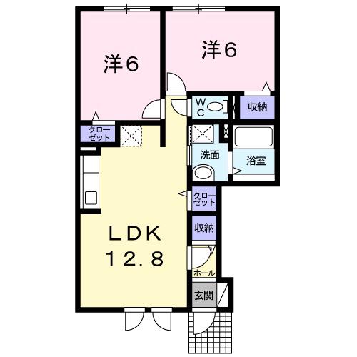 ベルメゾンC(2LDK/1階)の間取り写真