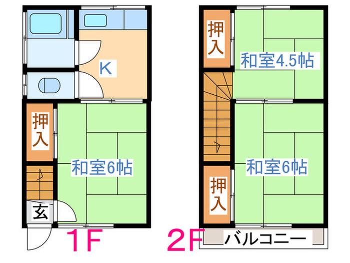 伊深アパ-ト(3K/1階)の間取り写真