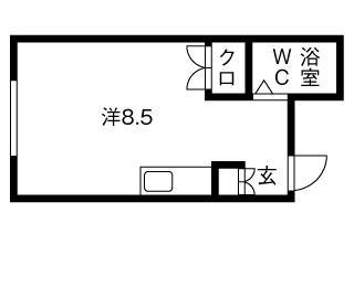 グランメール琴似(ワンルーム/2階)の間取り写真