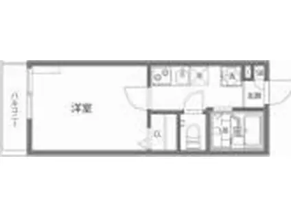 ヒルクレスト(1K/3階)の間取り写真