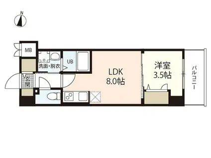 S-RESIDENCE広島駅DILETTO(1LDK/9階)の間取り写真