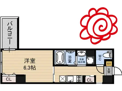 JPレジデンス京橋イースト(1K/5階)の間取り写真
