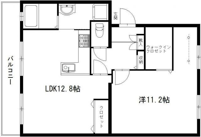 コーポラス高陽台(1LDK/1階)の間取り写真