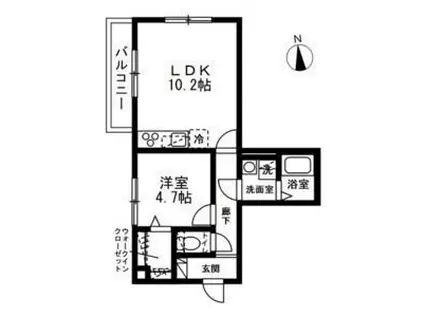 アレグリアIII(1LDK/2階)の間取り写真