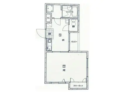 M・5TH(1K/2階)の間取り写真