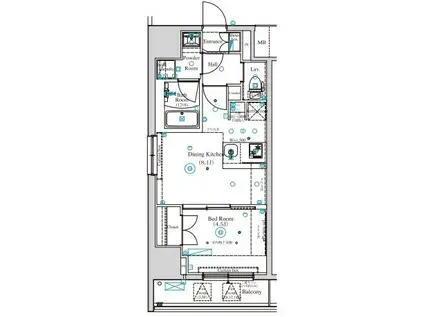 アークマーク渋谷初台(1DK/3階)の間取り写真
