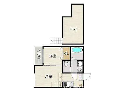 吉塚三丁目コーポ(2K/2階)の間取り写真
