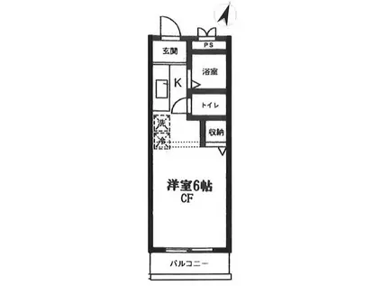 キャネックス(ワンルーム/2階)の間取り写真