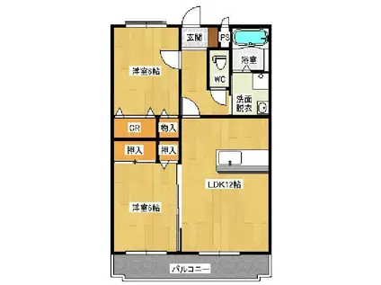 フローラソレイユ(2LDK/1階)の間取り写真