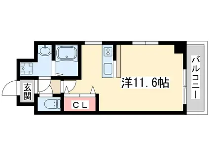 グルーヴ江坂(ワンルーム/6階)の間取り写真