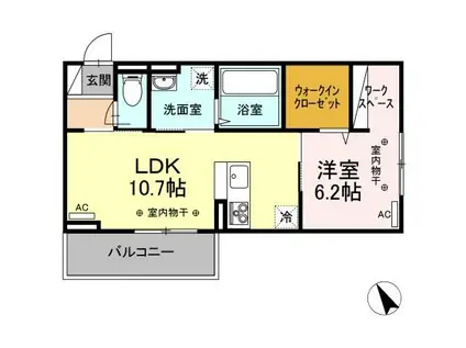 MARIGOLD(1LDK/2階)の間取り写真