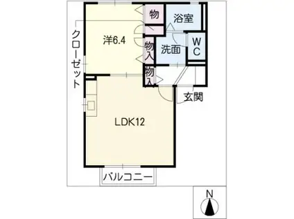 フォルトゥーナ(1LDK/1階)の間取り写真