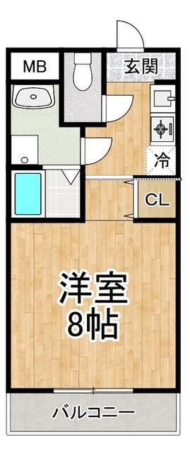 コーポ司(1K/1階)の間取り写真