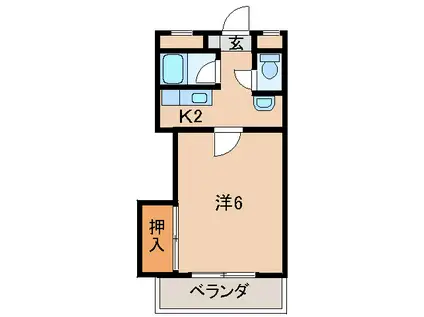 モアナルーム(1K/3階)の間取り写真