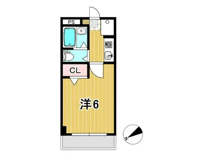 プレミアヒルズ日立(1K/2階)の間取り写真