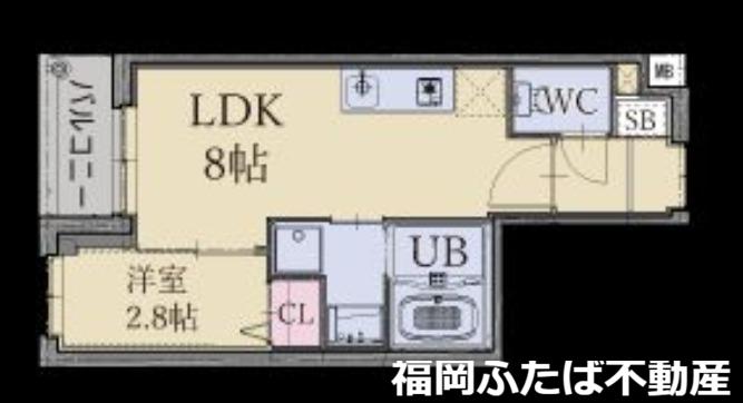 LIFEFIELD南福岡(1LDK/2階)の間取り写真