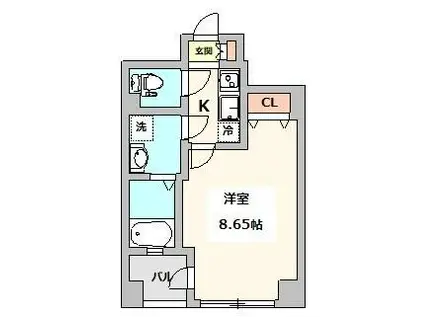 BONDS TERRACE 池袋(1K/6階)の間取り写真