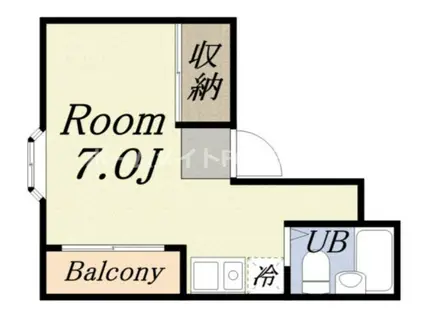 ユーティー1(ワンルーム/3階)の間取り写真