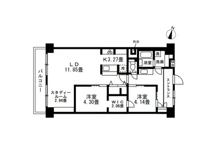 日商岩井鷺沼マンション(2SLDK/2階)の間取り写真
