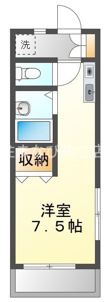 プチハイム(ワンルーム/2階)の間取り写真
