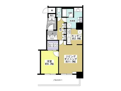 マークス・ザ・タワー静岡(1LDK/11階)の間取り写真