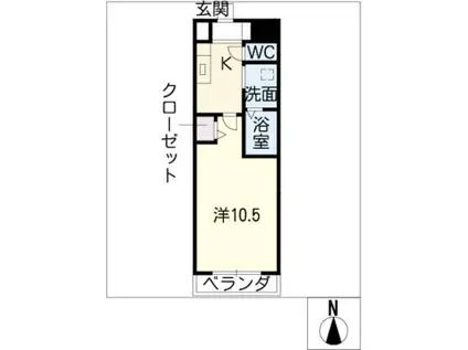 SUN CITY南(1K/3階)の間取り写真