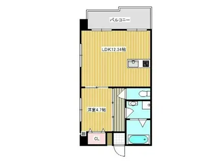 ボーダーサイド上原(1LDK/4階)の間取り写真