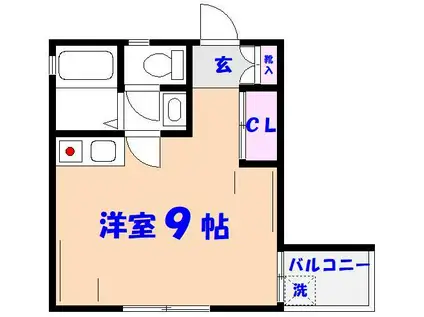 JR総武線 市川駅 徒歩8分 2階建 築22年(ワンルーム/2階)の間取り写真