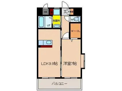 JR日豊本線 宮崎駅 徒歩11分 8階建 築10年(1LDK/6階)の間取り写真