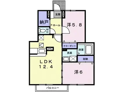 サンピアKATOH(2LDK/1階)の間取り写真