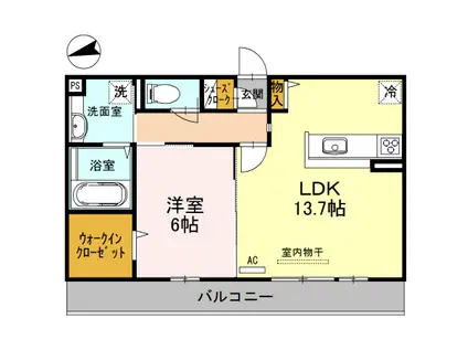 ムーラン ア ヴァン(1LDK/3階)の間取り写真